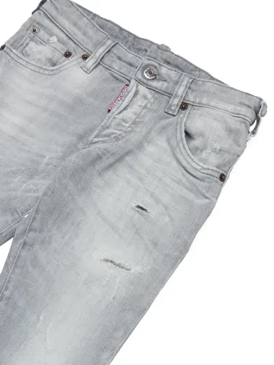 Dsquared2 Five-pocket Logo-patch Jeans In Gray