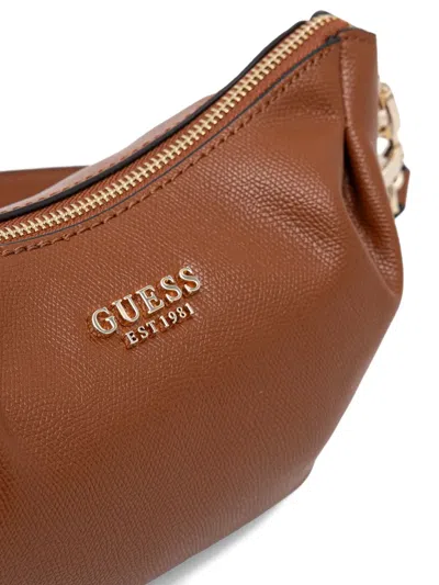 Guess Usa Amorette Brown Shoulder Bag In Brown