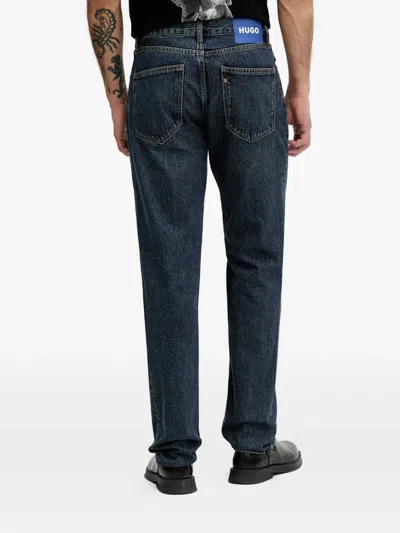 Hugo Boss Logo-patch Jeans In Blue