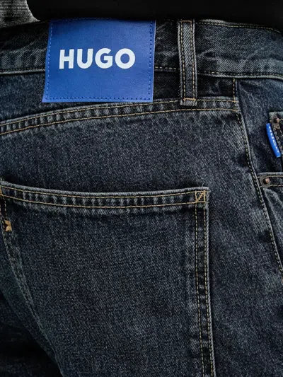 Hugo Boss Logo-patch Jeans In Blue