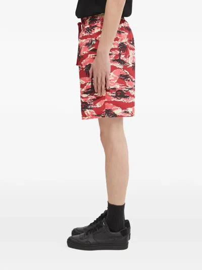 A Bathing Ape Palm-tree Printed Shorts In Red