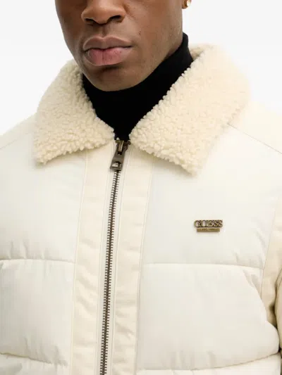 Guess Usa Padded Zip-up Jacket In Neutral