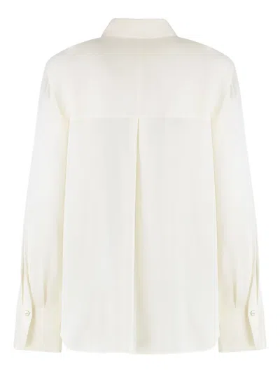 Vince Buttoned-collared Shirt In Neutral