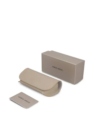 Pre-owned Giorgio Armani Round Double-bridge Sunglasses In Black