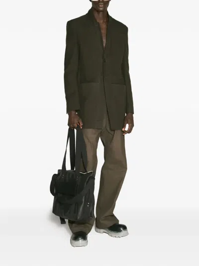 Rick Owens Button Pockets Coat In Green
