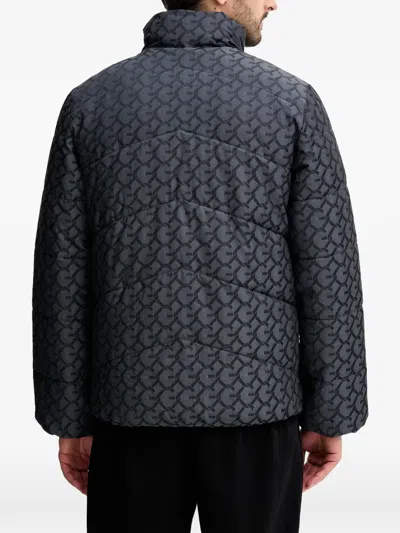 Guess Usa Logo-print Padded Jacket In Gray