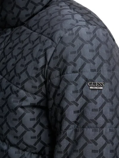 Guess Usa Logo-print Padded Jacket In Gray