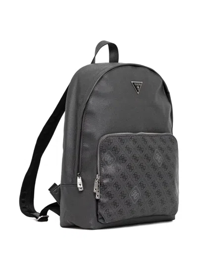 Guess Usa Triangle Logo Pattern Backpack In Gray