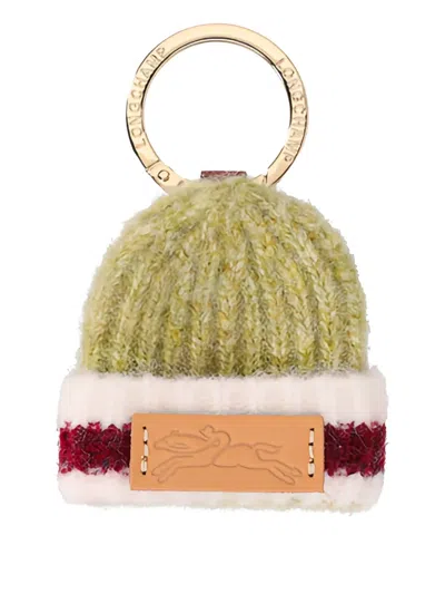 Longchamp Hat Logo Key Ring In Green