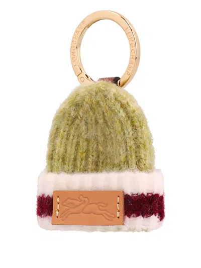 Longchamp Hat Logo Key Ring In Green