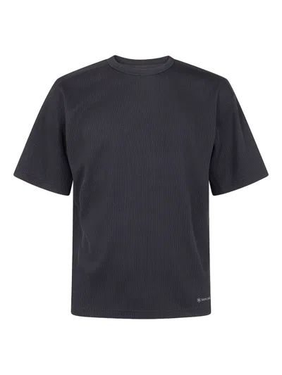 Snow Peak Embroidered Ribbed T-shirt In Black