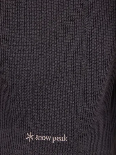 Snow Peak Embroidered Ribbed T-shirt In Black