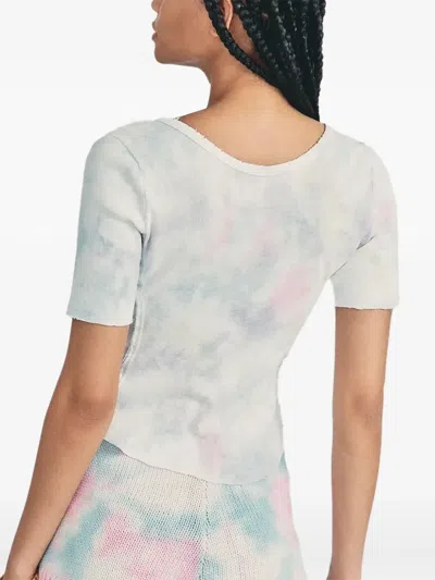 Loveshackfancy Tie Dye-pattern Button T-shirt In Multi
