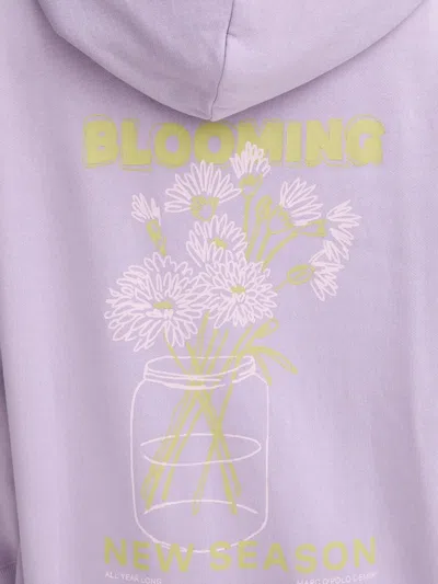 Marc O'polo Floral Graphic Hoodie In Purple