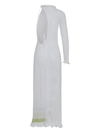 Roberta Einer Bianca One-shoulder Open-back Maxi Dress In White