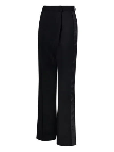 Victoria Beckham Pleated Straight Trousers In Black