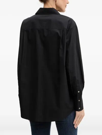 Karl Lagerfeld Pocket Logo-embroidered Shirt In Black