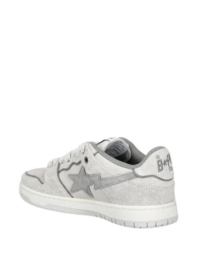 A Bathing Ape Bape Sk8 Sta #3 L Appliqué Sneakers In Gray