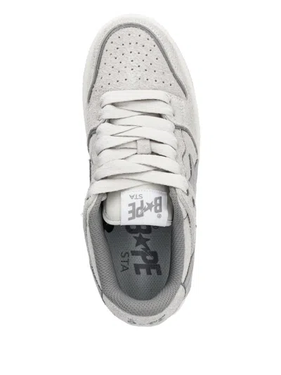 A Bathing Ape Bape Sk8 Sta #3 L Appliqué Sneakers In Gray