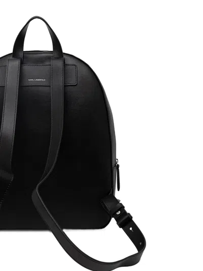 Karl Lagerfeld K/circle Leather Backpack In Black