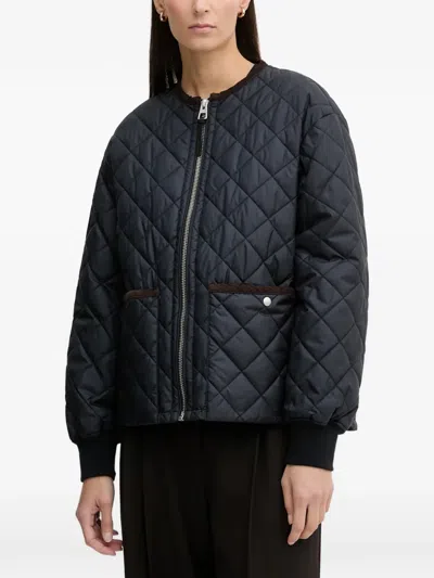 Marc O'polo Quilted Zip Jacket In Blue