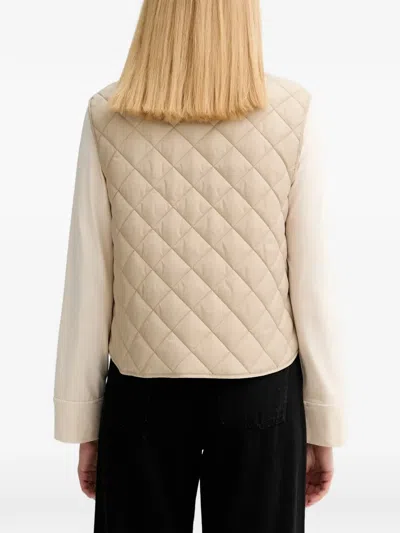 Marc O'polo Quilted Buttoned Gilet In Neutral