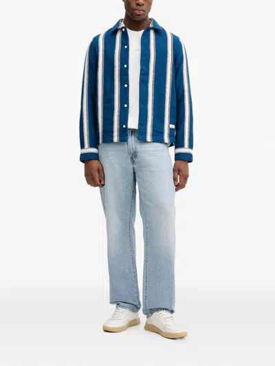 Marc O'polo Striped Button-down Shirt In Blue