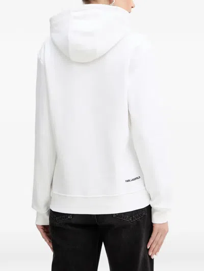 Karl Lagerfeld Cat-print Hoodie In White