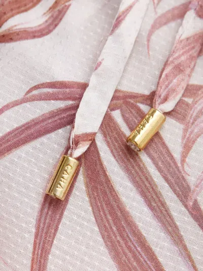 Caha Capo Dubai Lizzie Palm-print Asymmetric Dress In White