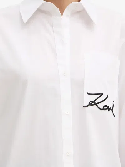 Karl Lagerfeld Pocket-embroidery Shirt In White