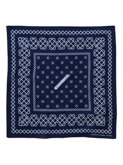 Neighborhood Patterned Scarf In Blue