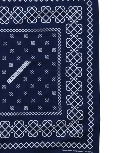Neighborhood Patterned Scarf In Blue