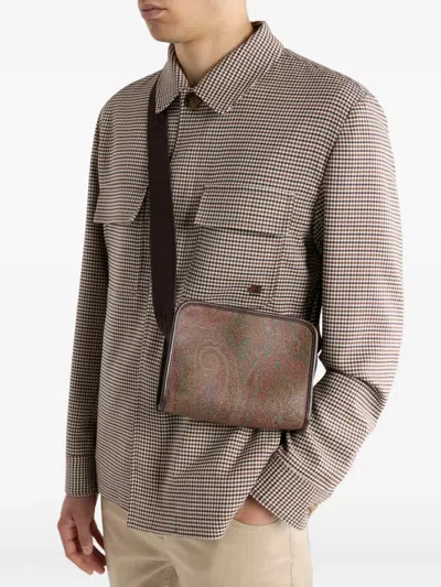 Etro Small Arnica Paisley Messenger Bag In Brown