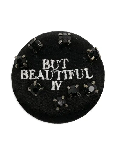 Undercover Rhinestone-embellished Silk Brooch In Black