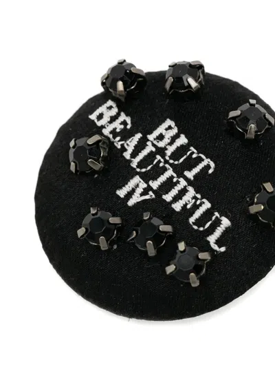 Undercover Rhinestone-embellished Silk Brooch In Black