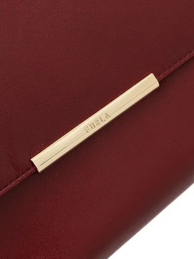 Furla Nadia Leather Crossbody Bag In Burgundy