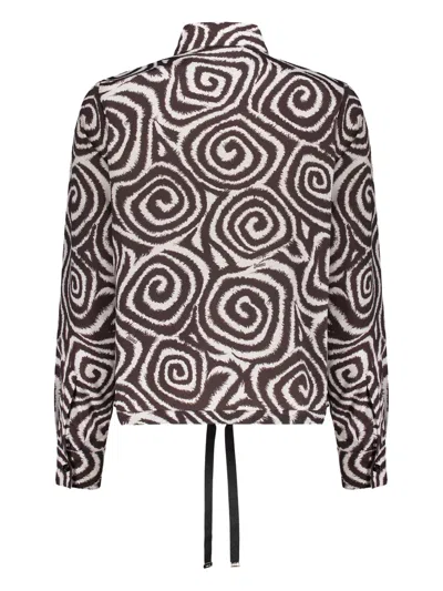Herno Shirt With Jacquard Pattern In Brown