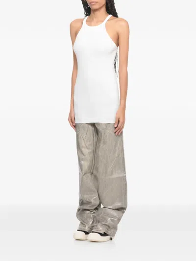 Rick Owens Drkshdw Round-neck Sleeveless Tank Top In White