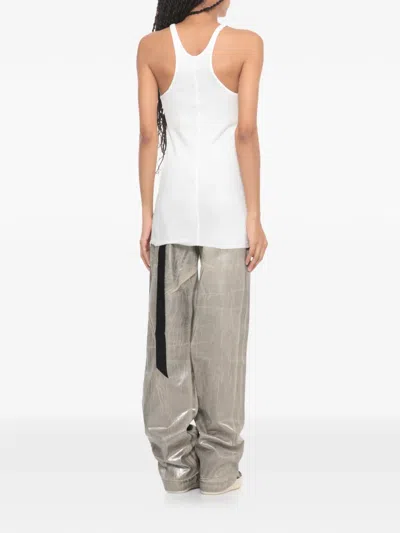 Rick Owens Drkshdw Round-neck Sleeveless Tank Top In White