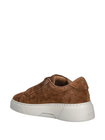Hugo Boss Lace-up Sneakers In Brown