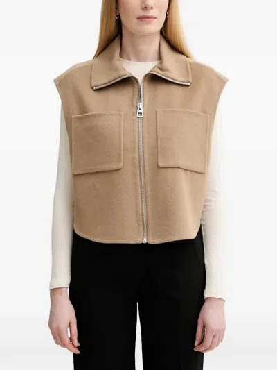 Marc O'polo Zip-up Vest In Brown