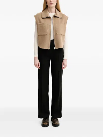 Marc O'polo Zip-up Vest In Brown