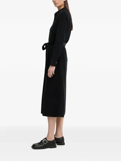 Marc O'polo Belt Collared Midi Dress In Black