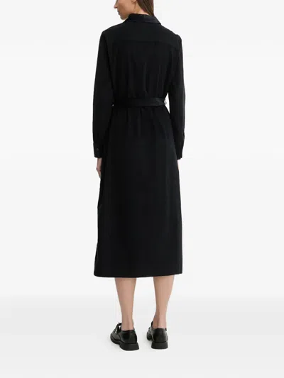 Marc O'polo Belt Collared Midi Dress In Black