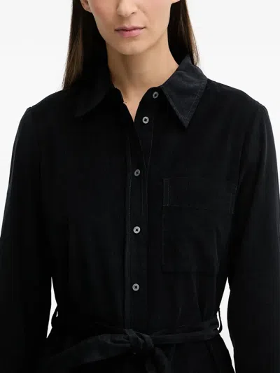 Marc O'polo Belt Collared Midi Dress In Black