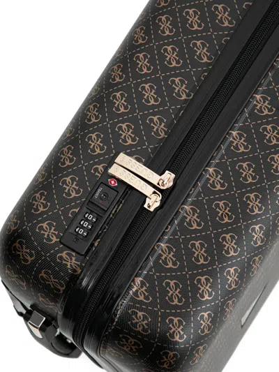 Guess Usa Jesco Monogram Suitcase In Black