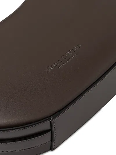 Marc O'polo Topstitched Zip Bag In Brown