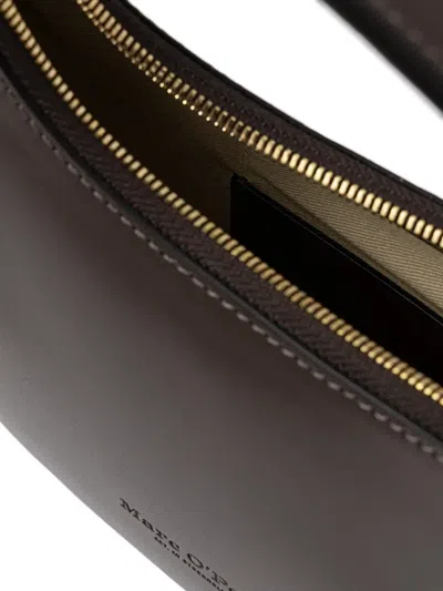 Marc O'polo Topstitched Zip Bag In Brown