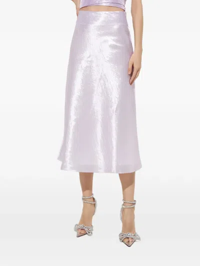 Mach&mach High-waisted Midi Skirt In White