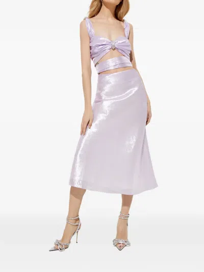 Mach&mach High-waisted Midi Skirt In White